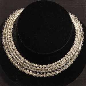 Vintage 4 strand crystal bead necklace